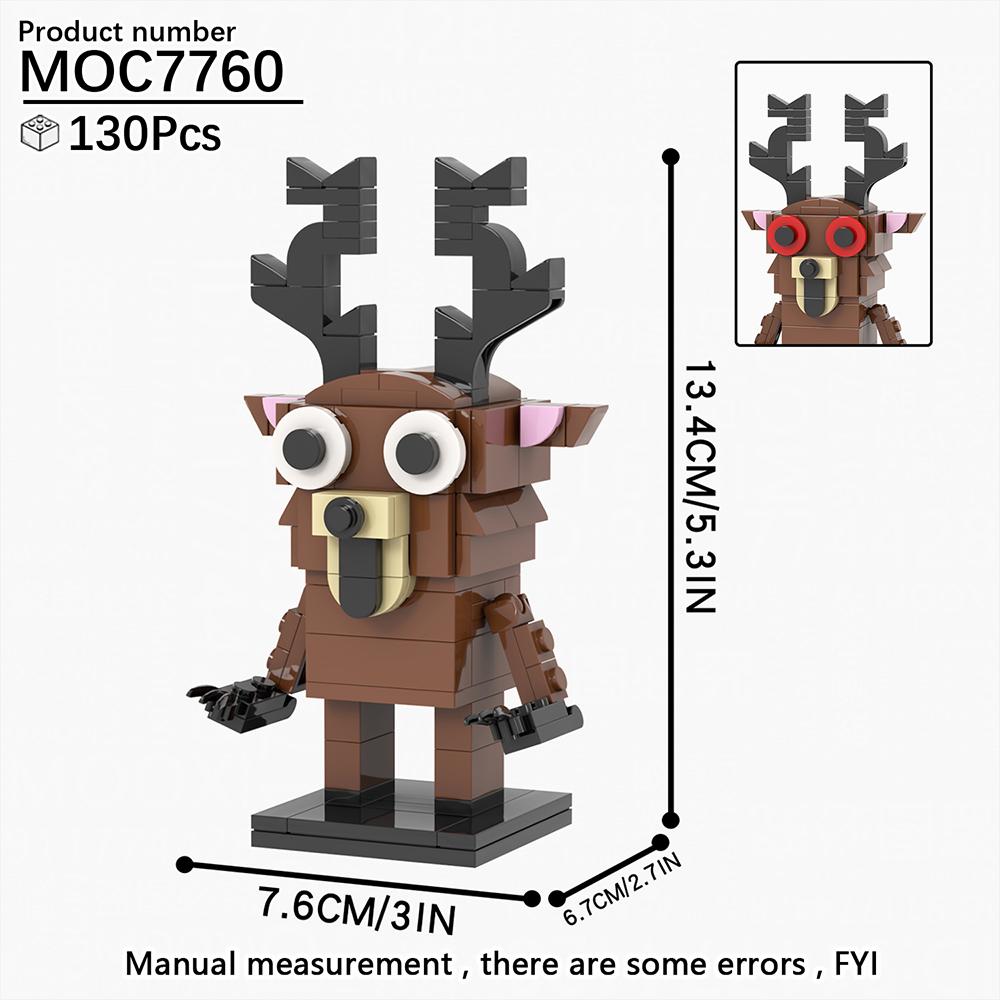 MOOXI MOC Hot Horror Game 99 Nights Figure Animal Deer Owl Goat Model DIY Building Blocks Toy For Kid Adult Brick Birthday Gifts