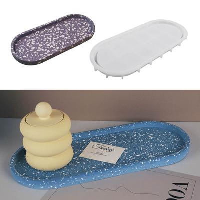Elliptische Scheiben Aufbewahrungstablett Form DIY Kristall Epoxidharz Formen Gips Zement Silikonform Untersetzer Platzset Form Handwerk