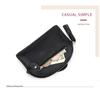 Women's Top Grain Cowhide Mini Coin Purse with Elephant Keychain - Cute, Japanese Style, Real Leather, Super Thin