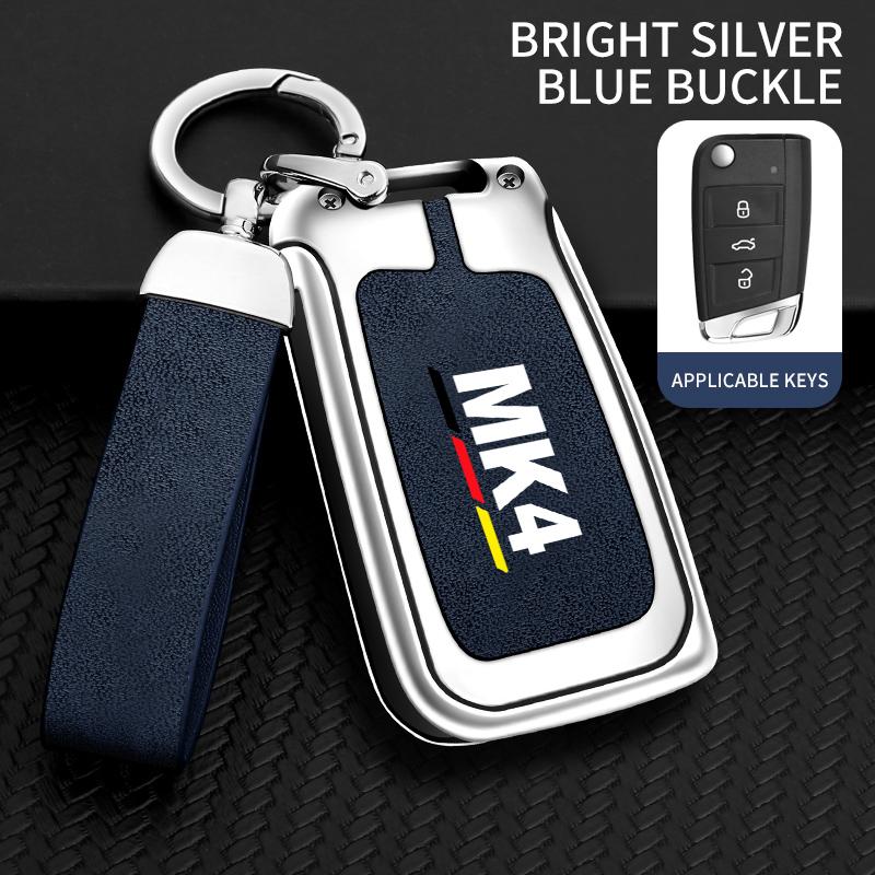 Auto TPU Zinc Alloy Key Case Bag For VW Volkswagen GOLF 4 MK4 Car Key Chain Car Metal Key Shell Interior Decoration Accessories