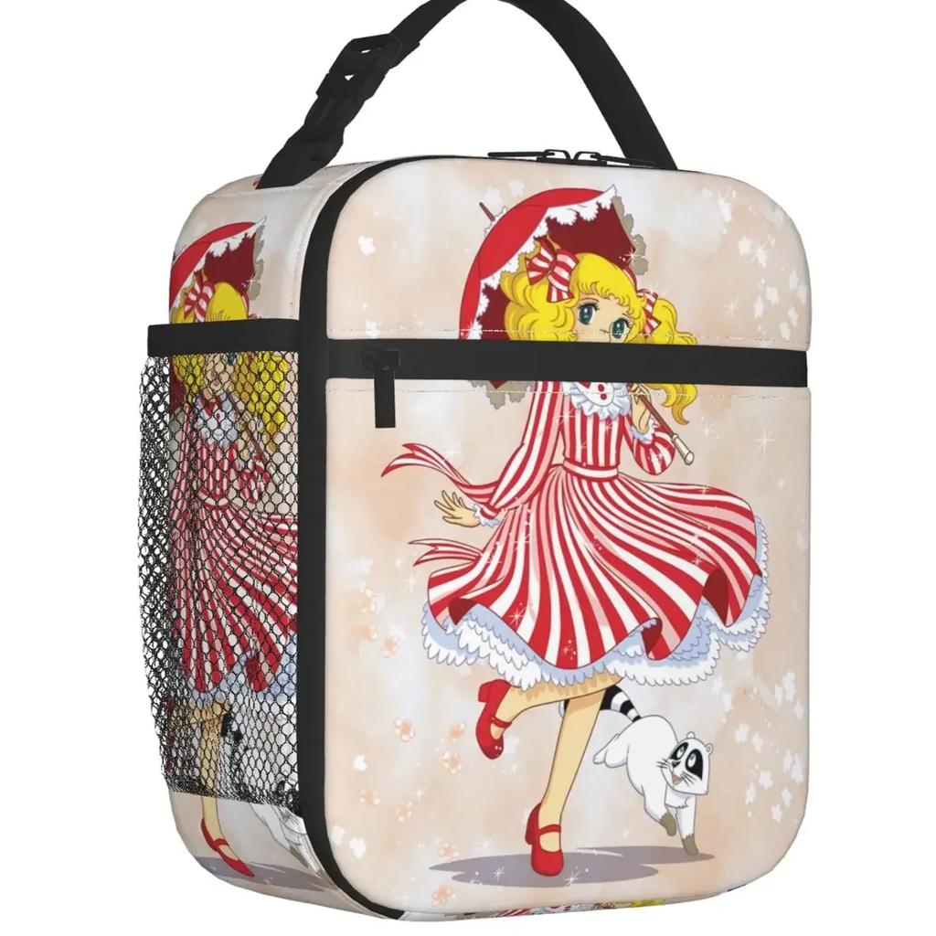 Candy Candy Insulated Lunch Bags for Women Anime Manga Cartoon Girl Portable Thermal Cooler Food Lunch Box School