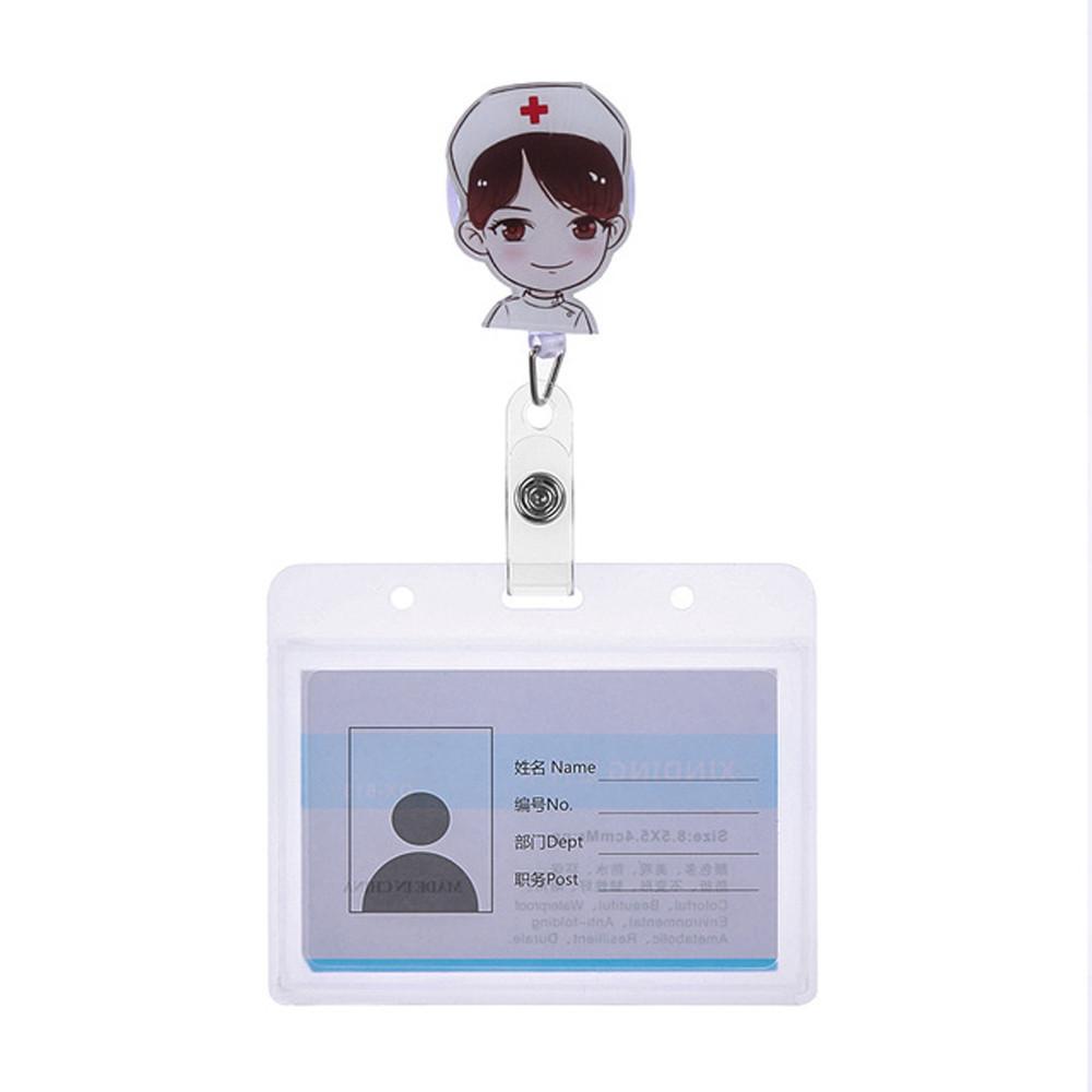 Card Holder Clip Aluminum ID Card Retractable Badge Name Card Holder Nurse Doctor ID Badge Holder