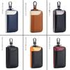 MBOYU Genuine Leather Key Case with Two Exterior Card Smart Key Car Key Pass Case with Card Key and Pass Integrated Key Case with Large 6 Gift Men's