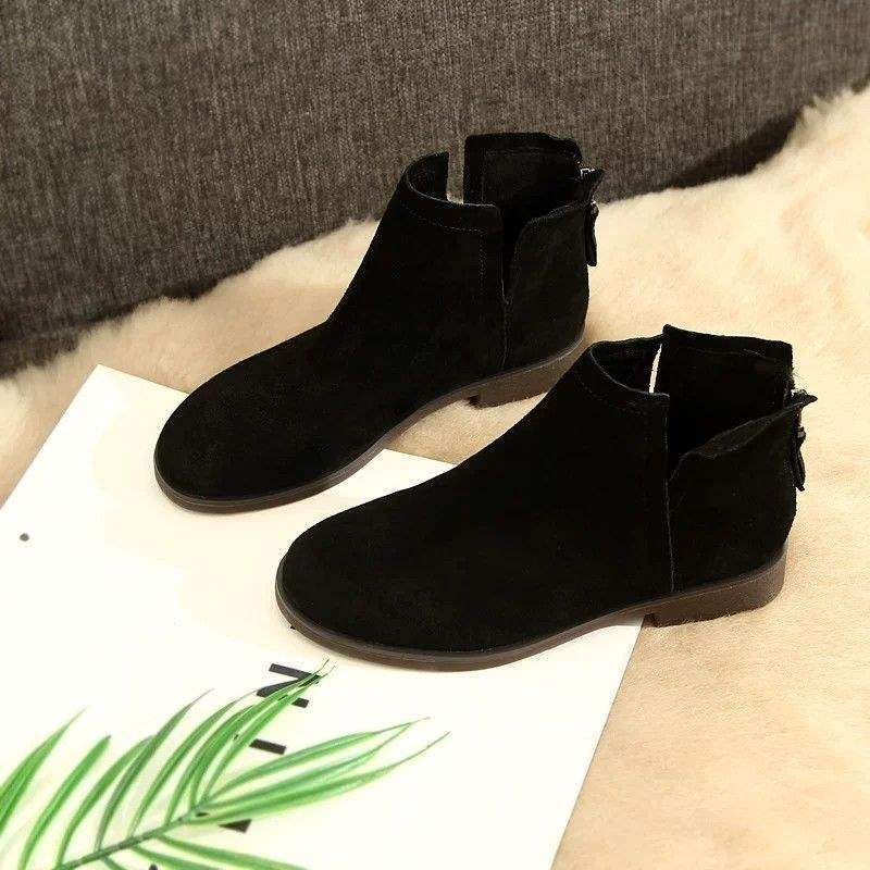 Counter New Low Heel Soft Sole Short Boots Women's 25 New Versatile Round Head Chelsea Frosted Martin Boots Ankle Boots