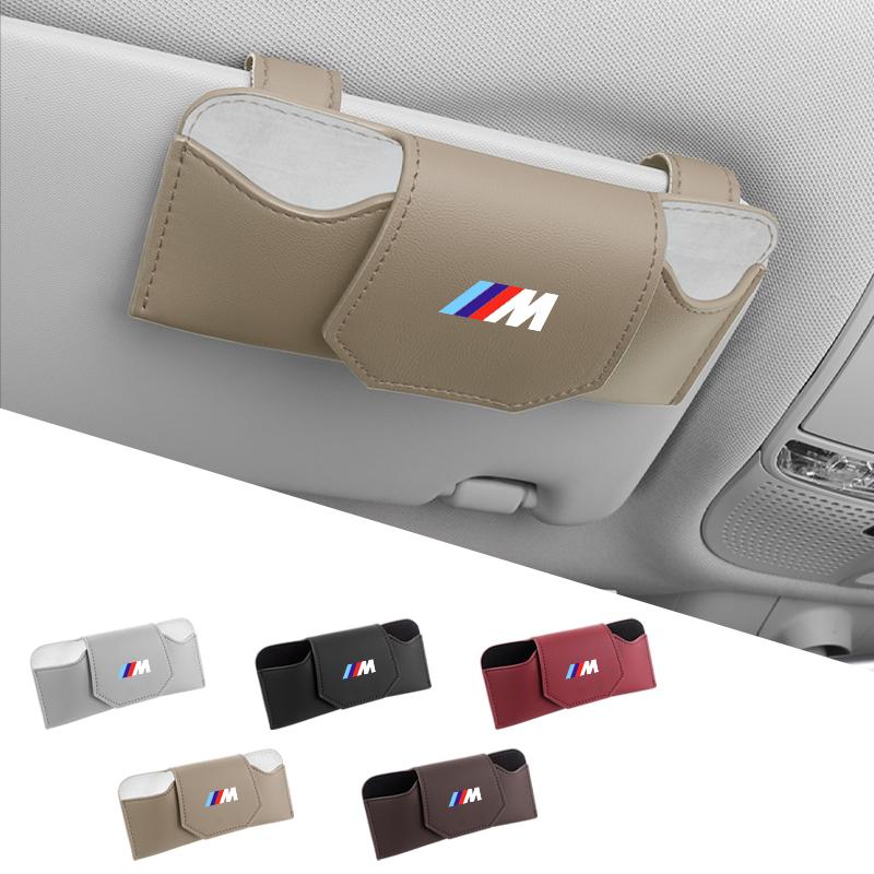 BAGE7 2026 Car Sticker Car Visor Glasses Holder Box Sunglasses Storage Bag Case Accessories For BMW M1 M2 M3 X3M X4M X5M X6M X1 X7 E30