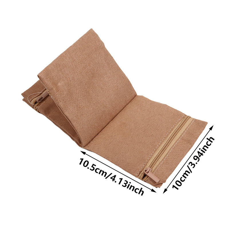 Foldable Jewelry Organizer Multiple Compartments High Capacity Travel Jewelry Storage Bag Zipper Delicate Clutch Bag Travel