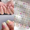 Trójwymiarowe Naklejki na Paznokcie Wytłaczane - Urocze Puste Misie Serce Kwiaty Naklejki Samoprzylepne Naklejki do Zdobienia Paznokci dla Kobiet Dziewczyn DIY Manicure