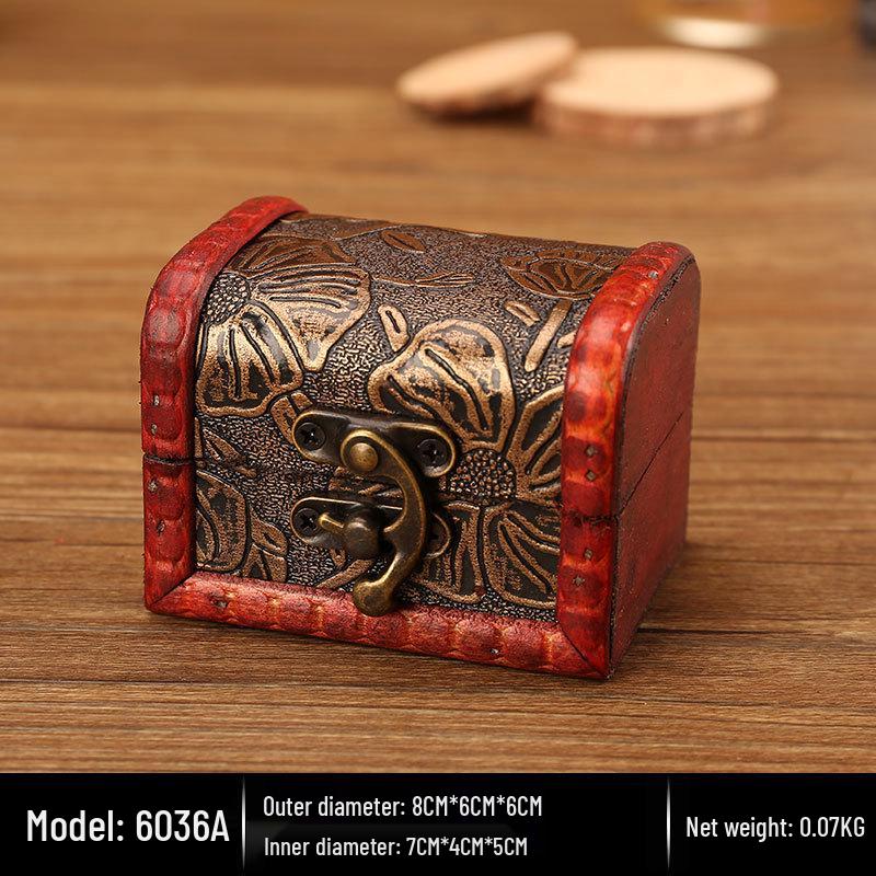 Vintage Wooden Jewelry Storage Box - Antique Style Desktop Organizer & Gift Packaging Box
