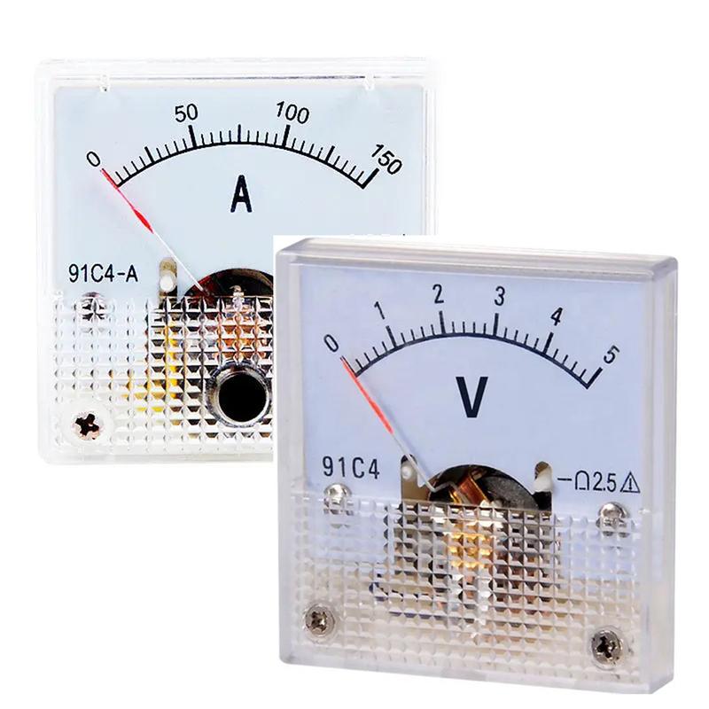 0-150V DC Analog Panel Voltage Gauge 91C4 Volt Meter for Voltage Measurement Devices Pointer DC Voltmeter
