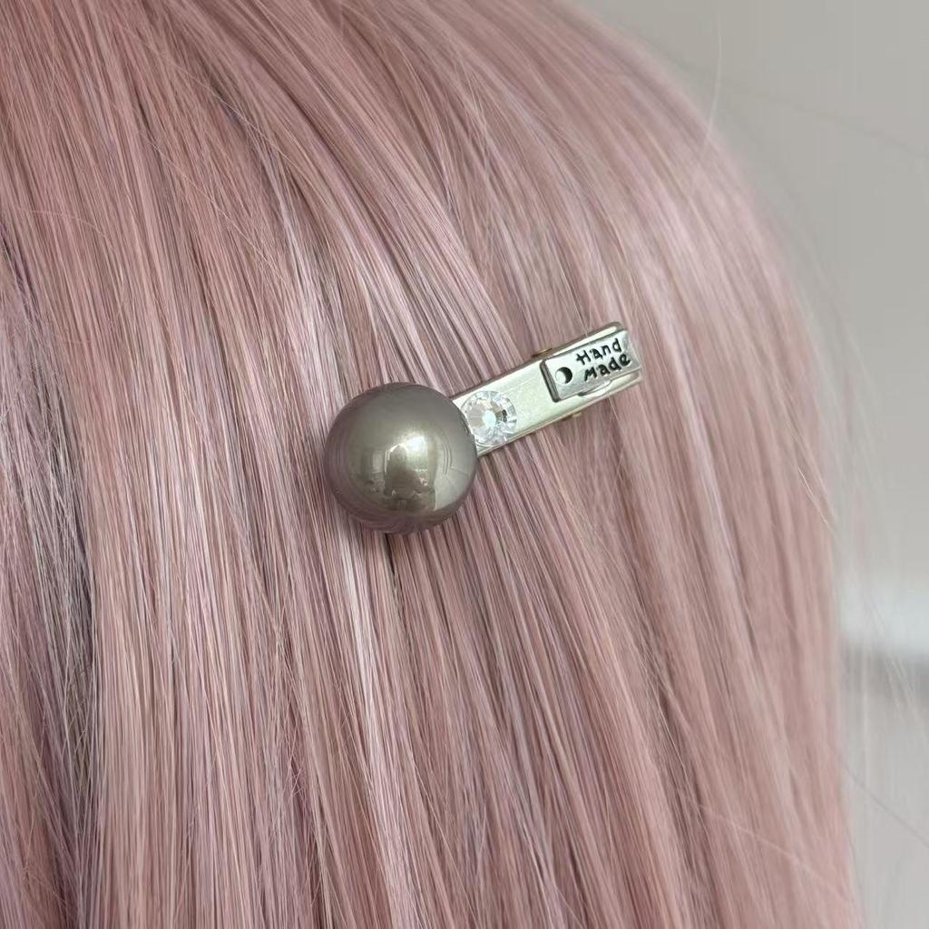 Versatile Rhinestone Bead Hair Clip for Women - Simple Duckbill Side Clip for Bangs