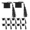 12pcs Mini Graduation Cap Bottle Toppers Caps Beverage Covers Party Hats Tassel Doctor Hat Decorations
