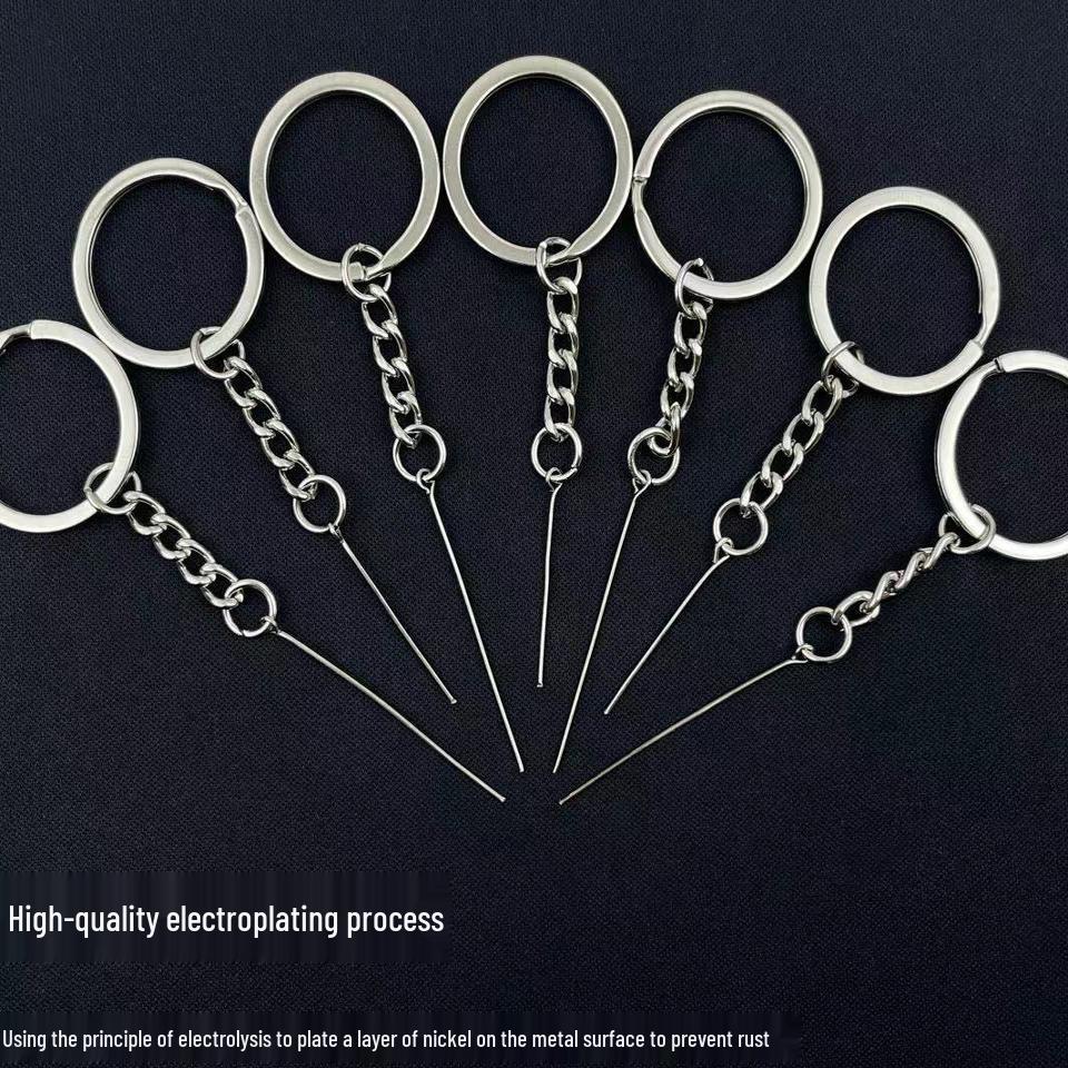 Handmade Metal Keychain with Nine-Needle Keyring & Pendant Materials: Wool Felt & Clay DIY Jewelry Accessories