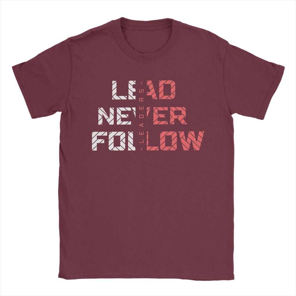 leader never follow leaders TShirts Men  Creative Pure Cotton Tee Shirt Crewneck Short Sleeve T Shirt Plus Size Tops