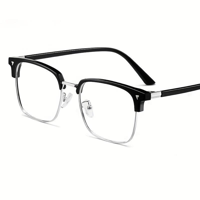 Anti Blue Light Glasses for Men and Women Retro Half Frame Eyebrow Glasses Frame Classic Flat Lens