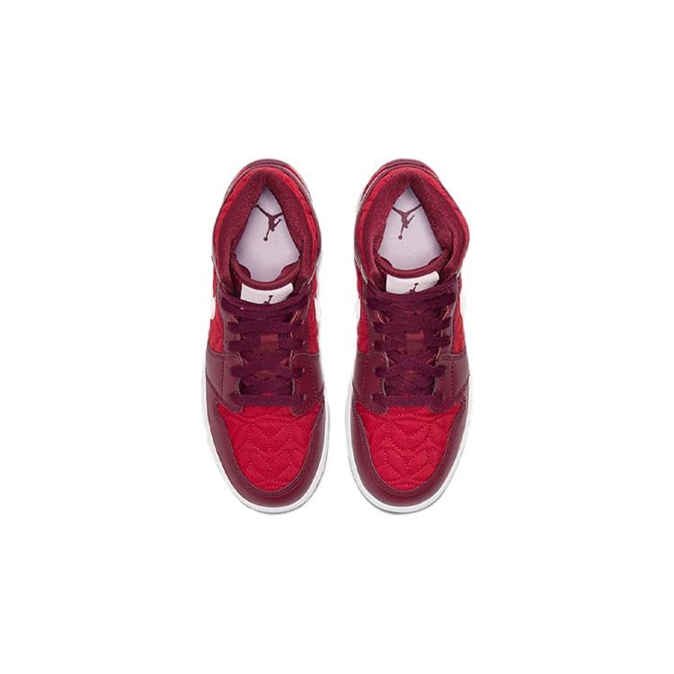 (GS) Air Jordan 1 Mid SE 'Red Quilted' Kids' AV5174-600