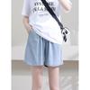 Tencel Loose Wide-Leg Maternity Denim Shorts - Mid-Length Summer Wear