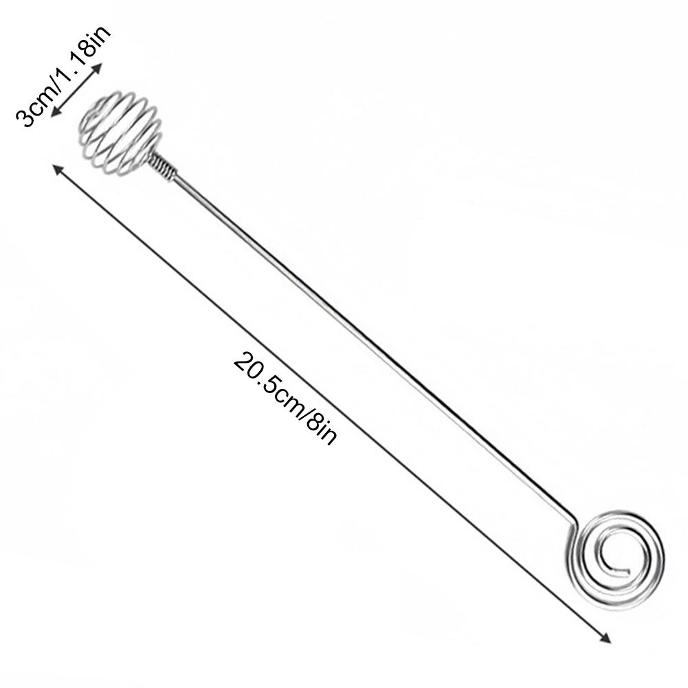 Stainless Steel Honey Spoon Spring Ball Stirrer No-Drip, Reusable Efficient Spring Ball Mixing, Experience Elegant Tabletop