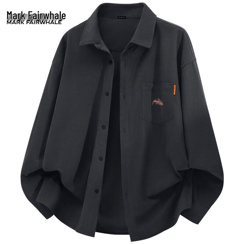 Mark Huafei Unisex American Retro Corduroy Long-Sleeve Shirt Jacket