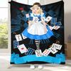 Alice im Wunderland Cartoon Cheshire Katze Flanelldecke, Ultraweiche Warme Plüschdecke für Zuhause Schlafzimmer Bett Sofa Abdeckung Kindergeschenk
