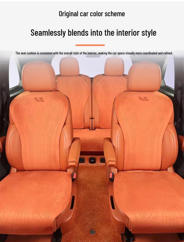 Universal Suede Car Seat Cushion - Breathable, Perforated, All-Season
