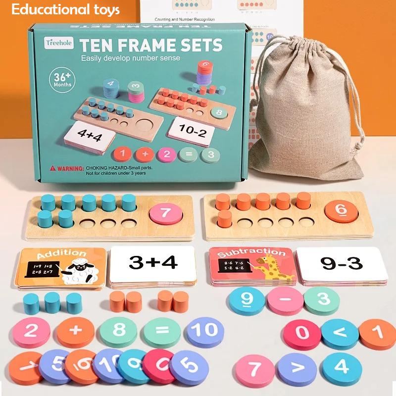 Toys Wooden Number Board Cognitive Matching Addition Subtraction Operation Montessori Logical Thinking Training Math Gifts Kids