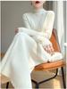 New Autumn/Winter Slimming Knit Dress for Women - Half-High Neck, Figure-Flattering, Long Length Bodycon Skirt