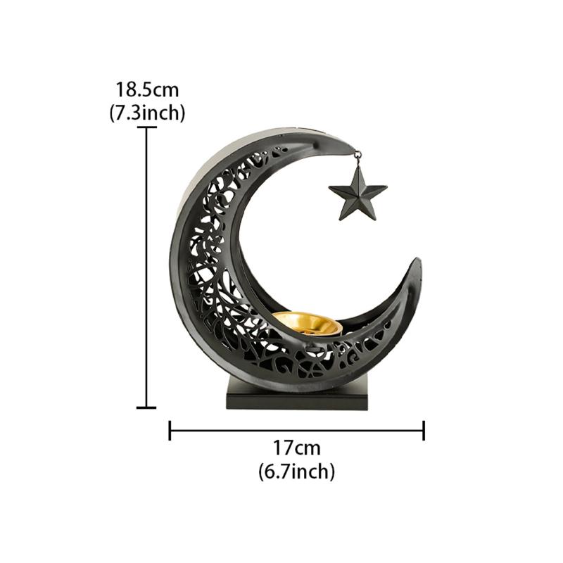 Moon-Shaped Metal Incense Burner Handheld Home Living Room Desktop Decor Ornament Stylish Aromatherapy Burner