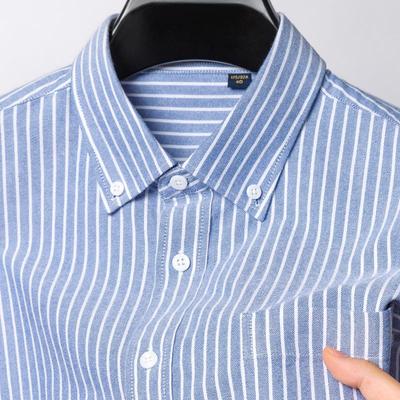 100%  Cotton Striped Shirs for Men Long Sleeve Cotton Oxford Shirt Long Sleeve Casual Business Autumn Spring