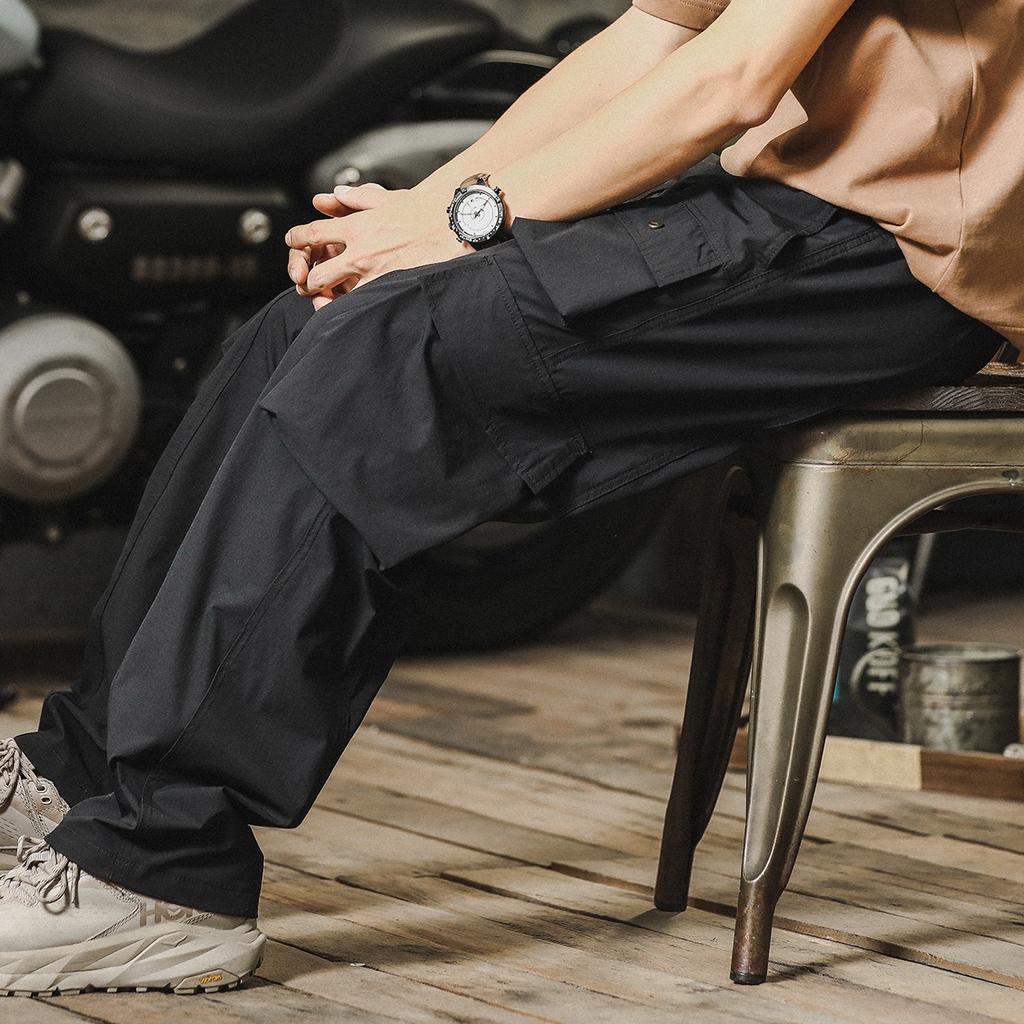 Overalls Men's New Summer American High Street Straight Men's Pants Trendy Brand Versatile Loose Paratrooper Casual Trousers