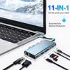 11-in-1 USB3.0 for HDMI Hub with Fast Charge USB-C RJ45 100M SD TF AUDIO3.5mm 4K VGA for 11 1 Hub