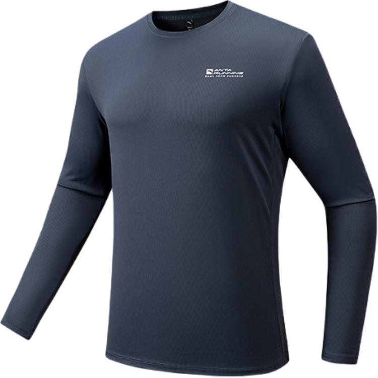Anta Breathable Versatile Long Sleeve T-Shirt With Letter Round Neck Men Tops 952545403-7