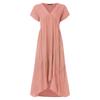 ZANZEA Dame V-hals Kortermet Baggy Ruffled Sundress Løs sommerstrandkjole