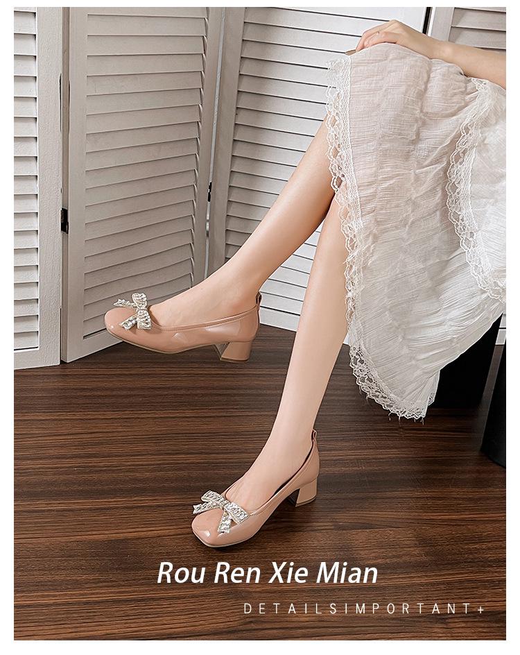 Red Mary Jane Chunky Heels for Women - Autumn 2025 Wedding & Dress Shoes, Plus Sizes Available