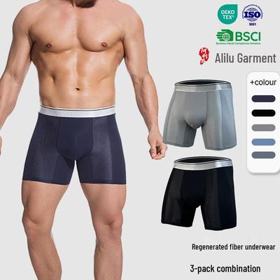 Herren Sportliche Anti-Scheuer-Boxerbriefs mit verlängertem Bein und atmungsaktivem Mesh