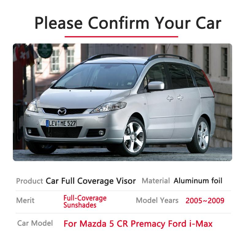 Car Full Sun Visor For Mazda 5 Mazda5 CR Premacy Ford i-Max 2005 2006 2007 2008 2009 Auto Accessories Parasol Stickers Sunshade