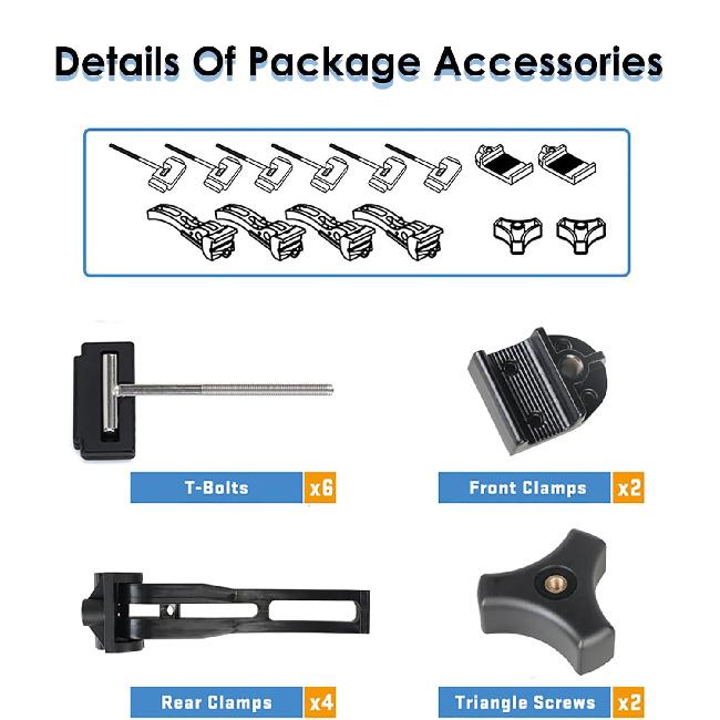 Truck Bed Cover Clamps Replacement Universal Replacement and Accessories Part Kit Aluminium Rear Front Clamp Fit for Hard Tr Fold Truck Bed Cover