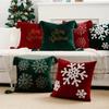 Soft Square Merry Christmas Snowflake Throw Pillow Covers Embroidery Cushion Case for Home Sofa Bed Chair Decor