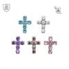 Titanium Alloy Cross Stud Earrings with 5A Zircon for Cartilage and Lip Piercing