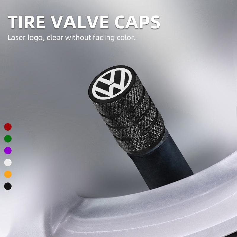2026 Hot For VW VOLKSWAGEN 4Pcs/Set Car Tyre Valve Dust Caps Aluminum Tire Wheel Valve Stem Air Caps Covers For Volkswagen GOLF 