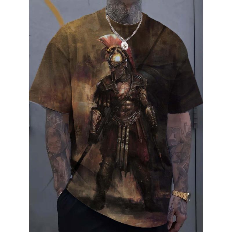 Pánská trička Spartan Vzor 3D Potisk Topy Trička Letní Móda Dámská Streetwear Nadměrné Unisex Tričko Pánské Oblečení