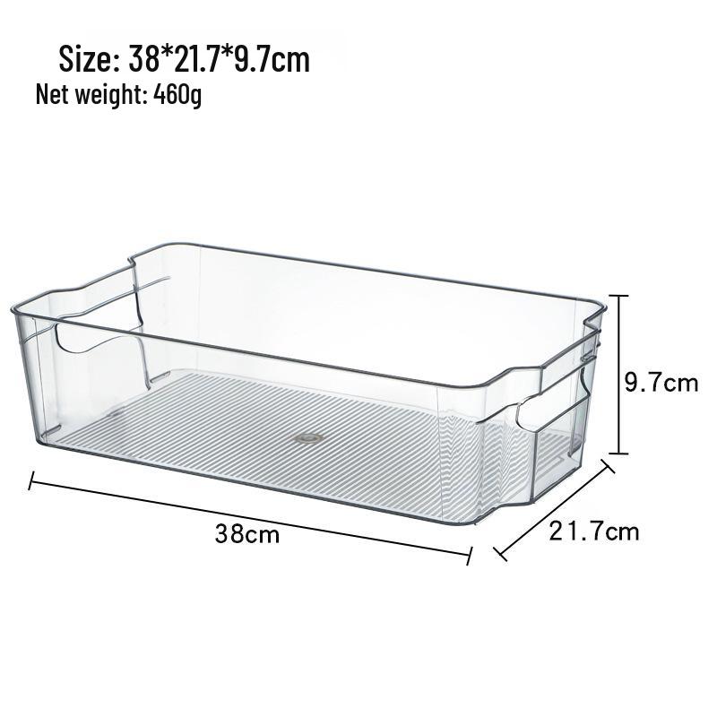 Transparent PET Storage Box for Books, Snacks, Fruits, Vegetables, and Kitchen Organization