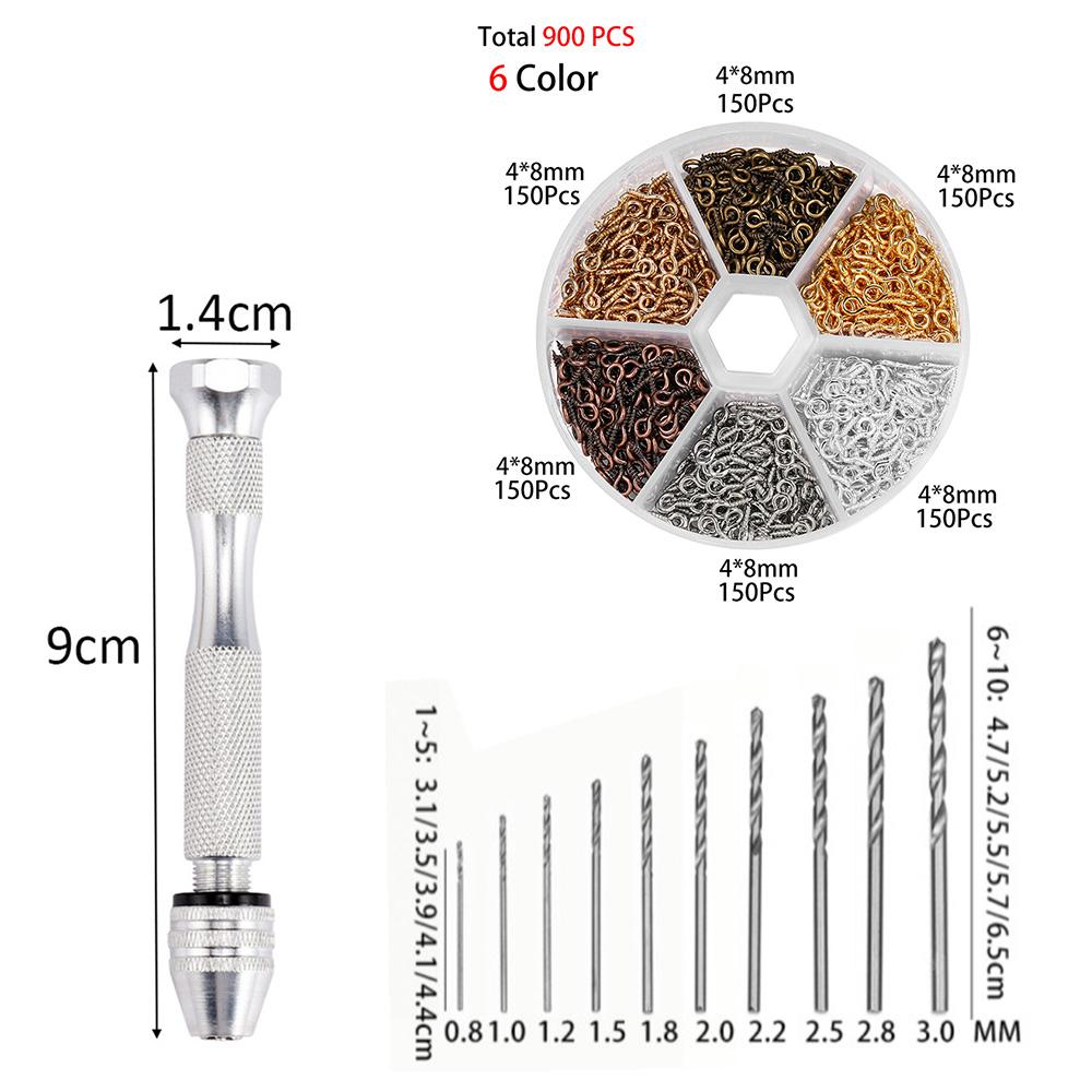 1set Hand Drill For Resin Molds Sanding Stick UV Epoxy Resin Mold Tools DIY Jewelry Making Equipments Metal Drill Screw Eyepins