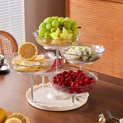 3 Layer Fruit Plate Dessert Cake Stand Stable Modern Dried Snack Serving Tray for