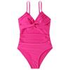 One Piece Swimsuit for Women with Padded Chest Support Wireless Design Solid Color Adjustable Straps Slim Fit Swimwear Beachwear