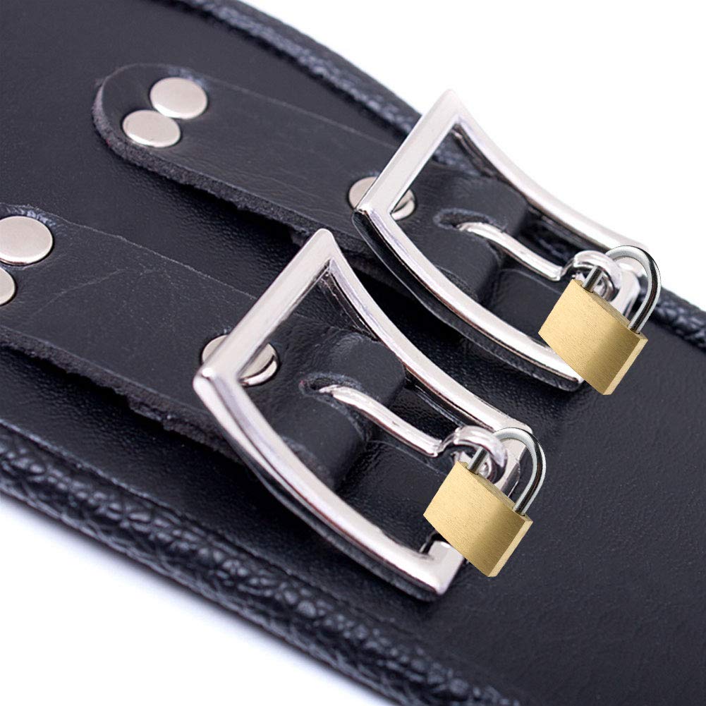 SXOVO SM Collar for Flirty Collar with Lock and for Slave and Cosplay Humans, Adjustable, Chain, Training, Restraints,