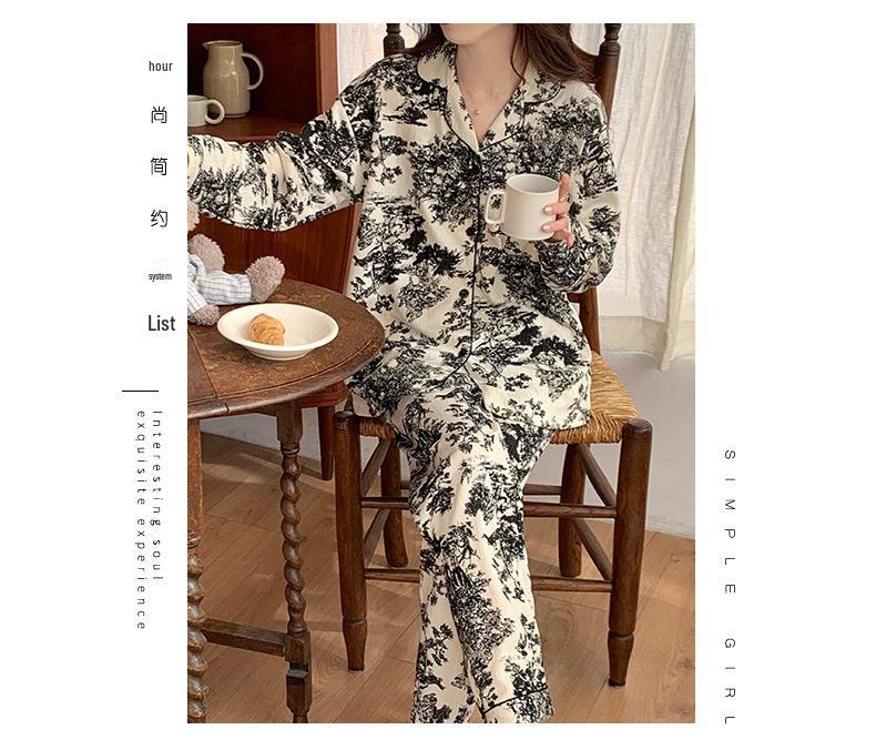 Women's French-Style Bunny Pajamas: Long-Sleeve, Spring/Autumn, Casual & High-End Home Suit