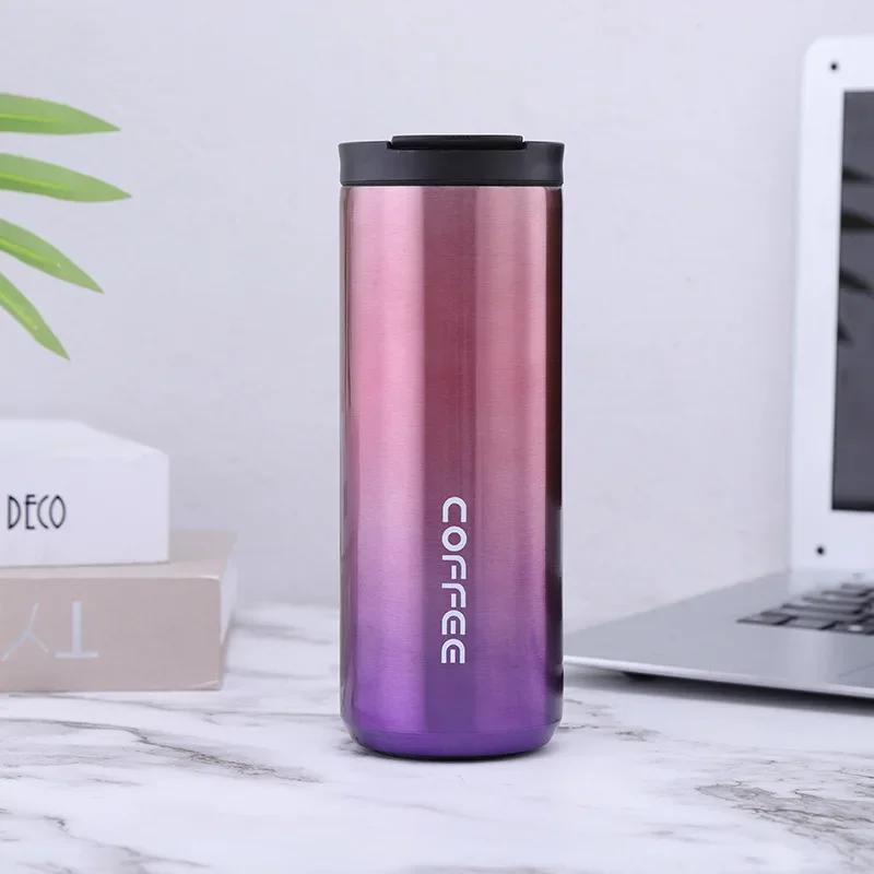 

350ml/500ml Leak-Proof Travel Thermal Water Bottle, Thermos Mug, Coffee Mug, Double Stainless Steel 304 For Gifts 420ml
