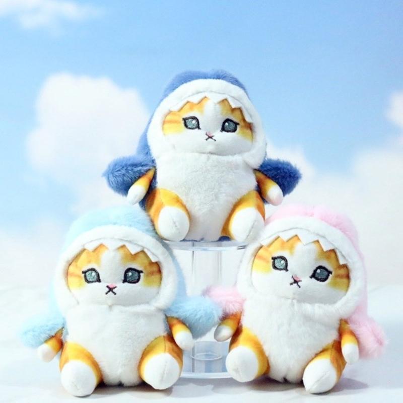 Cartoon Plush Cat Charm Keychains Sweet Cute Pendant Car Keyring Backpack Decoration Fashion Jewelry for Women Girls