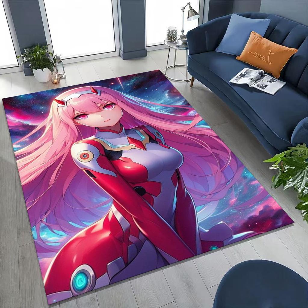 002 Zero Two DARLING in FRANXX Sexy Girl Cartoon Carpet Rug for Bedroom Living Room Sofa Home Doormat Decor,Non-slip Floor Mat