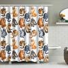 Katzen-Duschvorhang Niedliches Kätzchenmuster Badezimmer-Dekoration Waschbarer Wasserdichter Stoff Heimdekoration Vintage Tierliebhaber Geschenkidee Wand